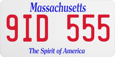 MA license plate 9ID555