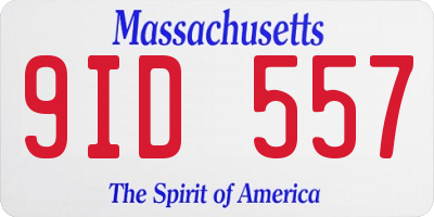 MA license plate 9ID557