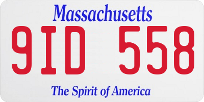 MA license plate 9ID558