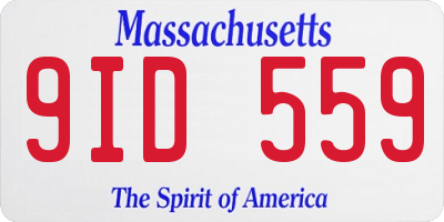 MA license plate 9ID559