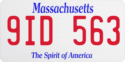MA license plate 9ID563