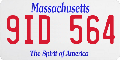 MA license plate 9ID564