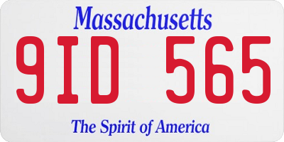 MA license plate 9ID565