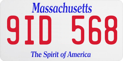 MA license plate 9ID568