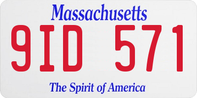 MA license plate 9ID571