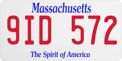 MA license plate 9ID572