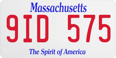MA license plate 9ID575