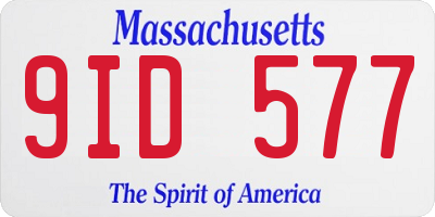 MA license plate 9ID577