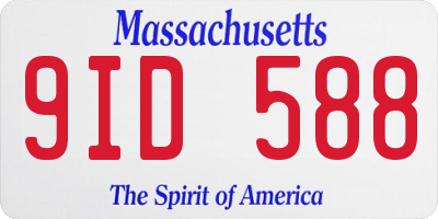 MA license plate 9ID588