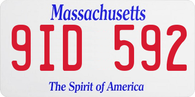 MA license plate 9ID592