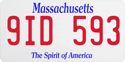 MA license plate 9ID593