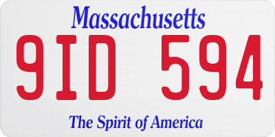 MA license plate 9ID594
