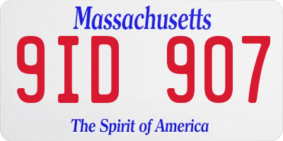 MA license plate 9ID907