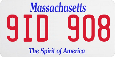 MA license plate 9ID908