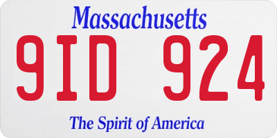 MA license plate 9ID924