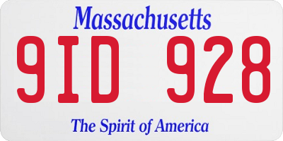 MA license plate 9ID928