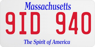 MA license plate 9ID940