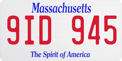 MA license plate 9ID945