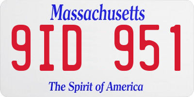 MA license plate 9ID951