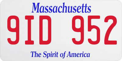 MA license plate 9ID952