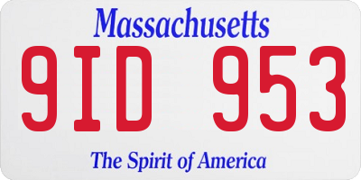 MA license plate 9ID953