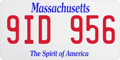 MA license plate 9ID956