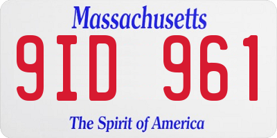 MA license plate 9ID961