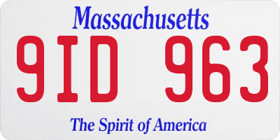 MA license plate 9ID963
