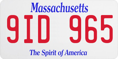 MA license plate 9ID965