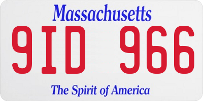MA license plate 9ID966
