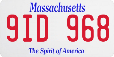 MA license plate 9ID968