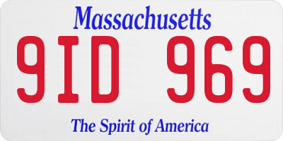 MA license plate 9ID969
