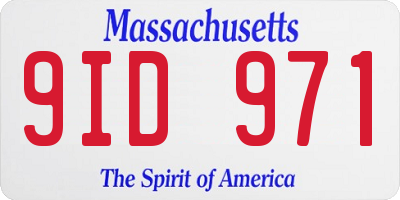 MA license plate 9ID971