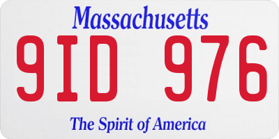 MA license plate 9ID976