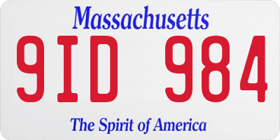 MA license plate 9ID984