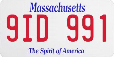 MA license plate 9ID991