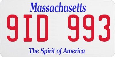 MA license plate 9ID993