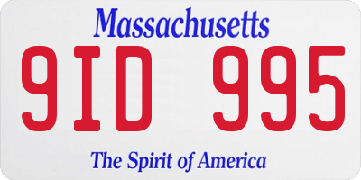 MA license plate 9ID995