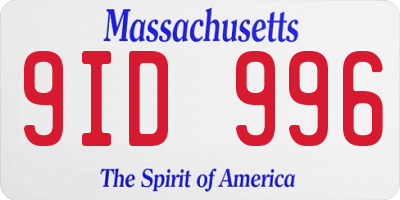 MA license plate 9ID996