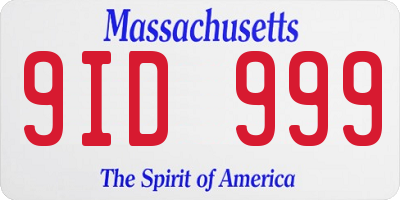 MA license plate 9ID999