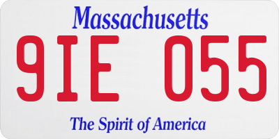 MA license plate 9IE055