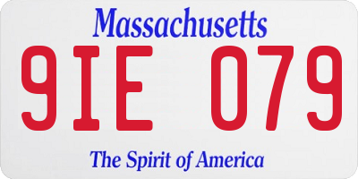 MA license plate 9IE079
