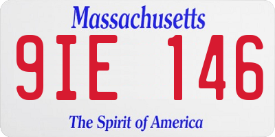 MA license plate 9IE146