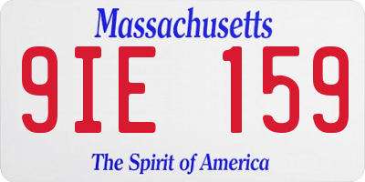 MA license plate 9IE159