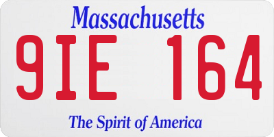 MA license plate 9IE164