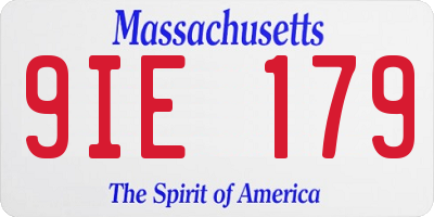 MA license plate 9IE179
