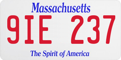 MA license plate 9IE237