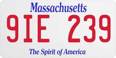 MA license plate 9IE239