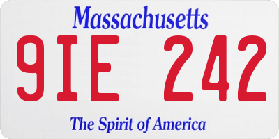 MA license plate 9IE242
