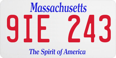 MA license plate 9IE243